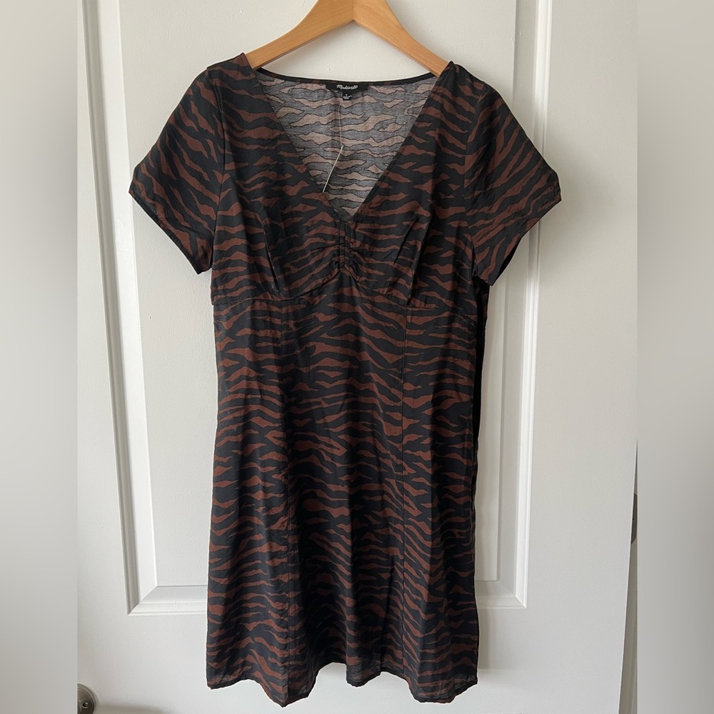 Madewell Brown and Black Animal Print Dress